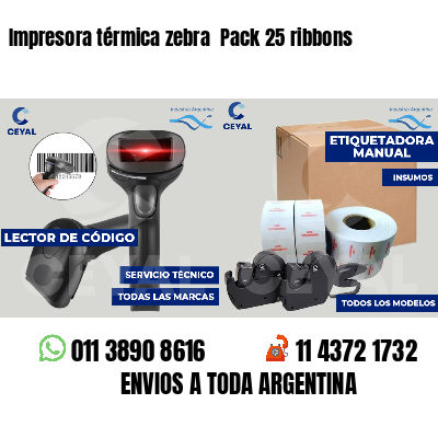 Impresora térmica zebra  Pack 25 ribbons