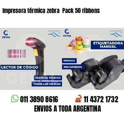 Impresora térmica zebra  Pack 50 ribbons