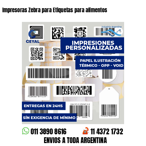 Impresoras Zebra para Etiquetas para alimentos