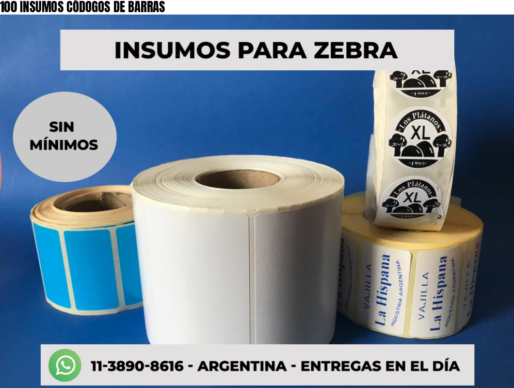 100 INSUMOS CÓDOGOS DE BARRAS