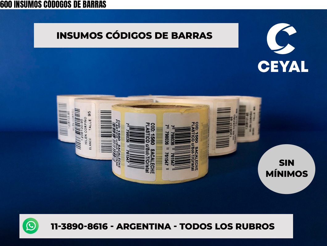 600 INSUMOS CÓDOGOS DE BARRAS