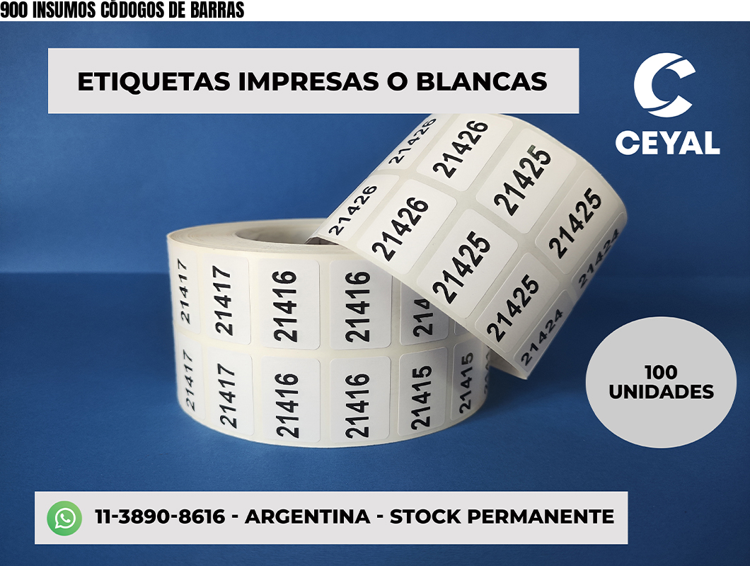 900 INSUMOS CÓDOGOS DE BARRAS