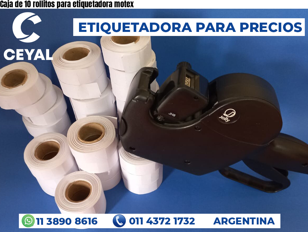 Caja de 10 rollitos para etiquetadora motex