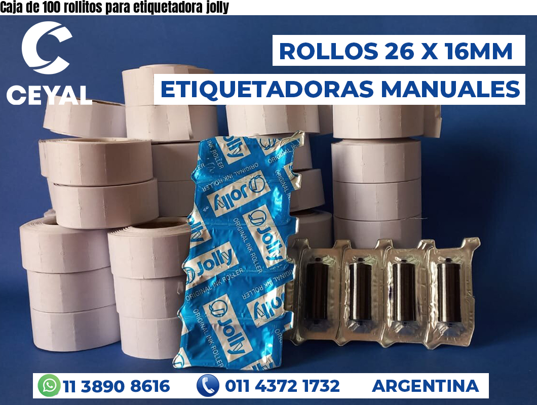 Caja de 100 rollitos para etiquetadora jolly