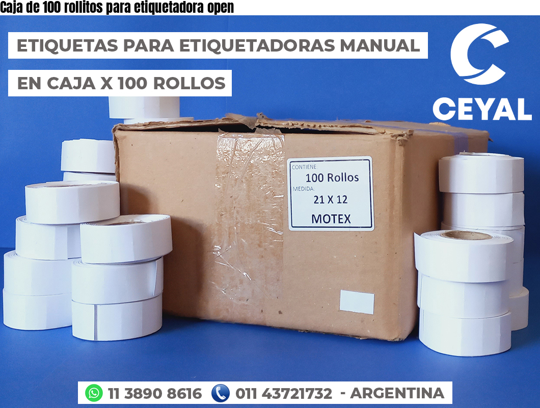 Caja de 100 rollitos para etiquetadora open