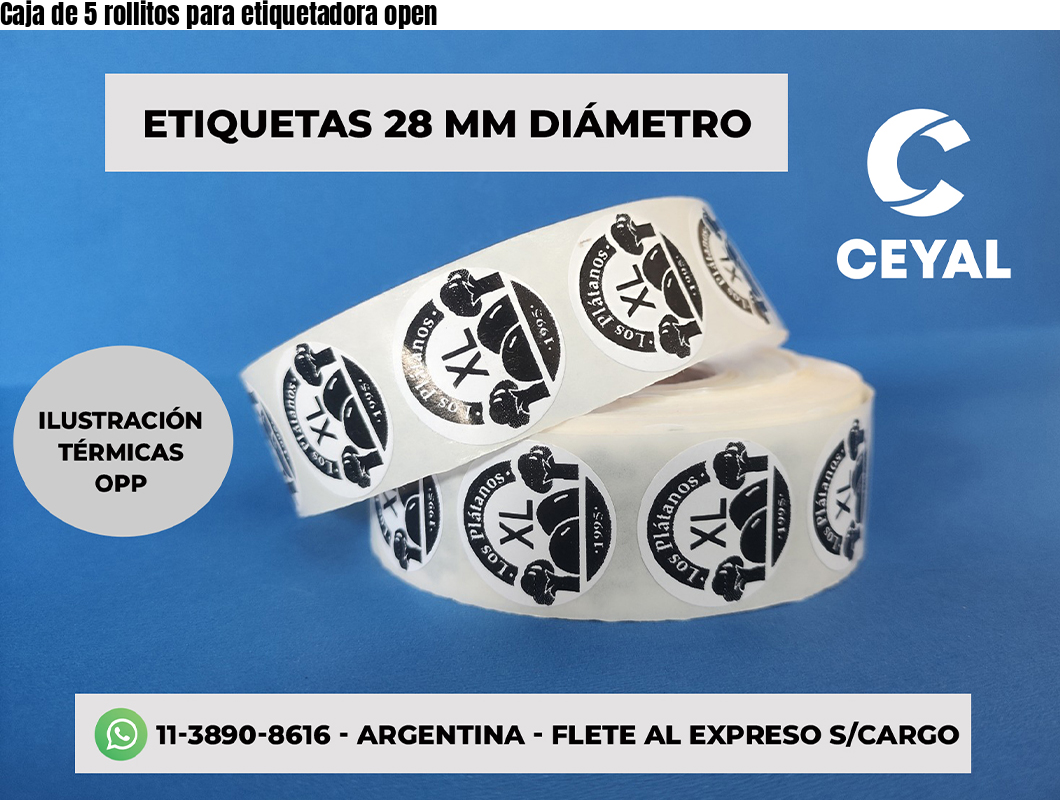 Caja de 5 rollitos para etiquetadora open