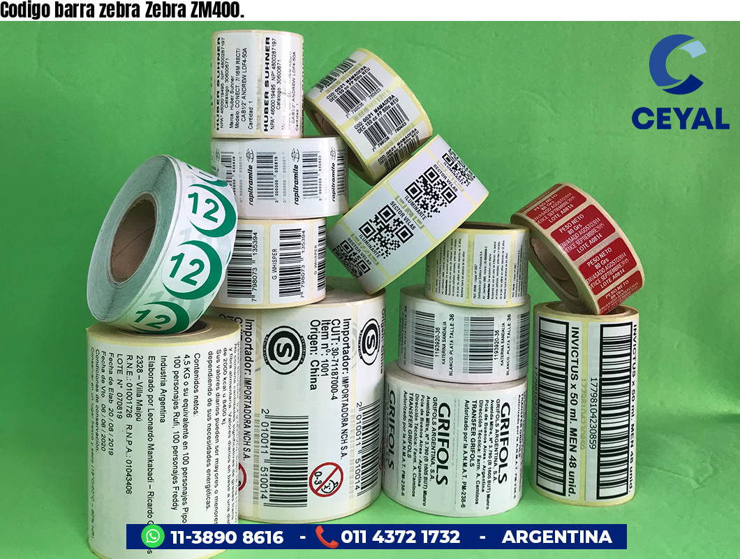 Codigo barra zebra Zebra ZM400.