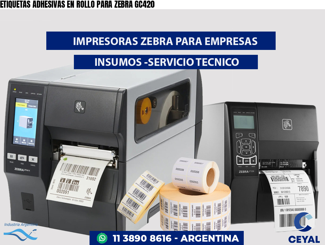 ETIQUETAS ADHESIVAS EN ROLLO PARA ZEBRA GC420