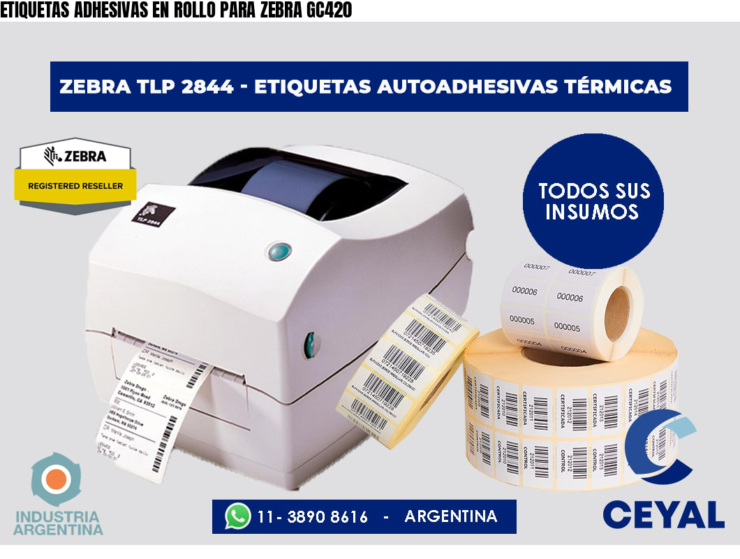 ETIQUETAS ADHESIVAS EN ROLLO PARA ZEBRA GC420