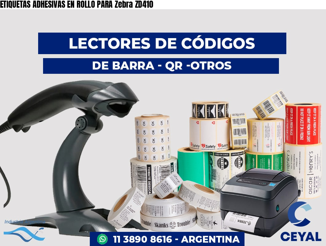 ETIQUETAS ADHESIVAS EN ROLLO PARA Zebra ZD410