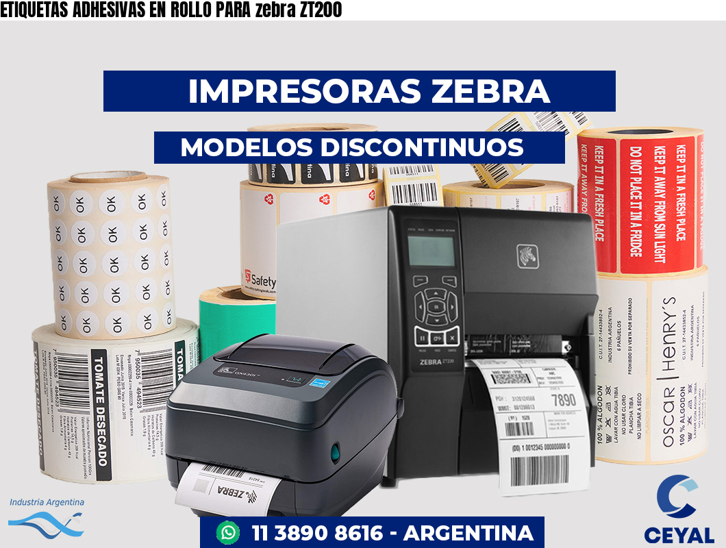 ETIQUETAS ADHESIVAS EN ROLLO PARA zebra ZT200