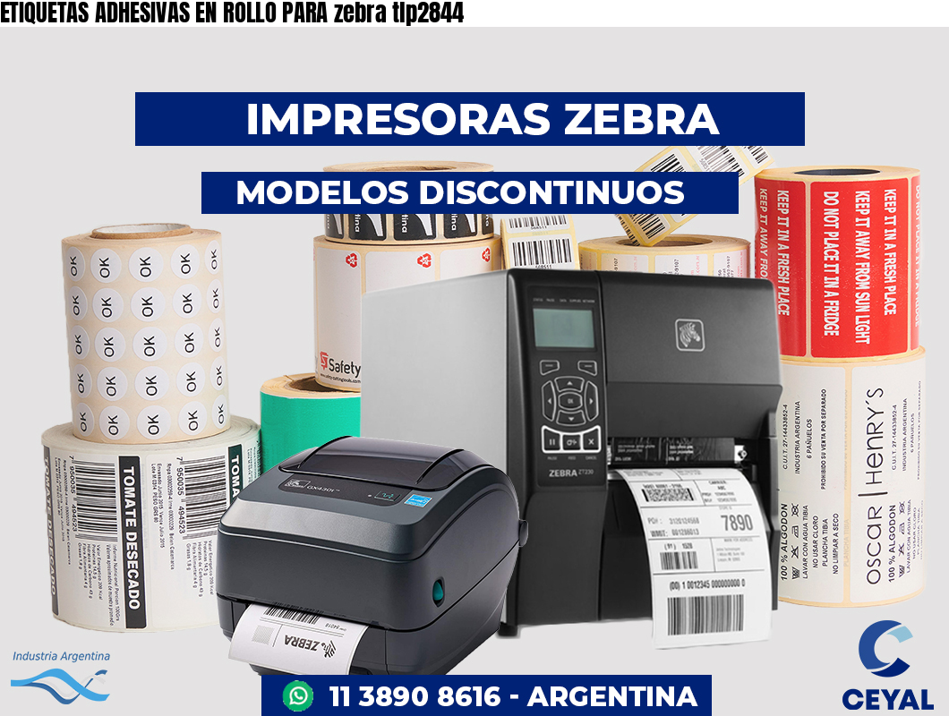 ETIQUETAS ADHESIVAS EN ROLLO PARA zebra tlp2844