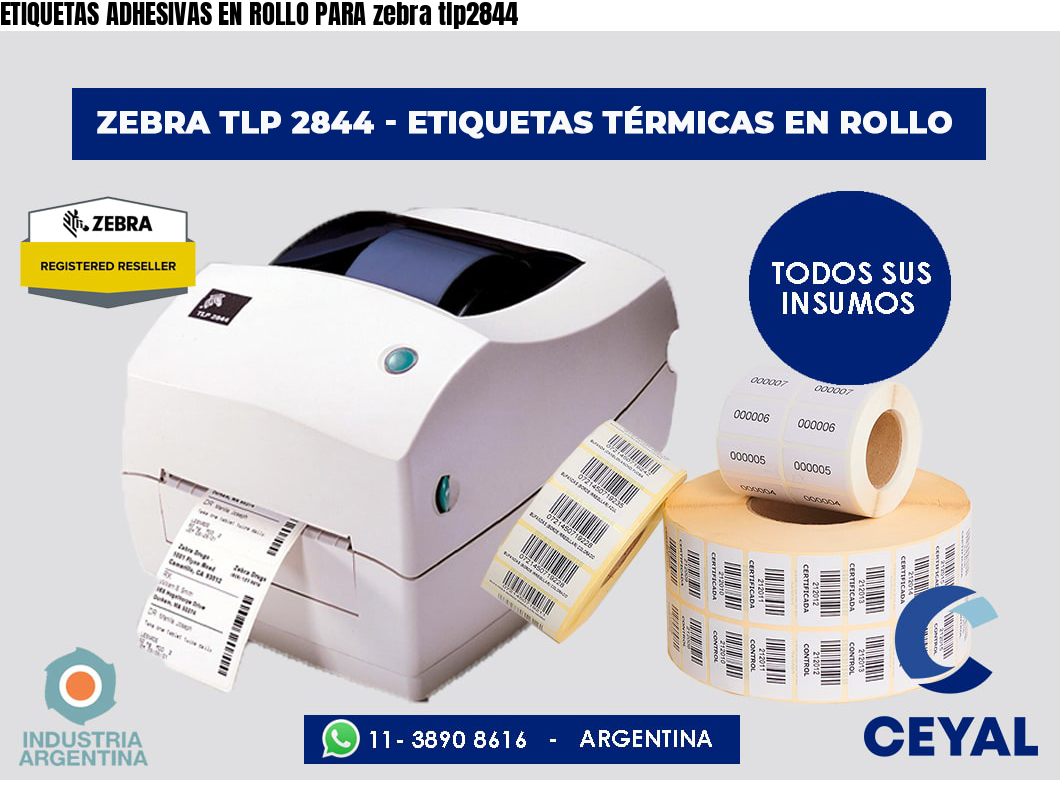 ETIQUETAS ADHESIVAS EN ROLLO PARA zebra tlp2844