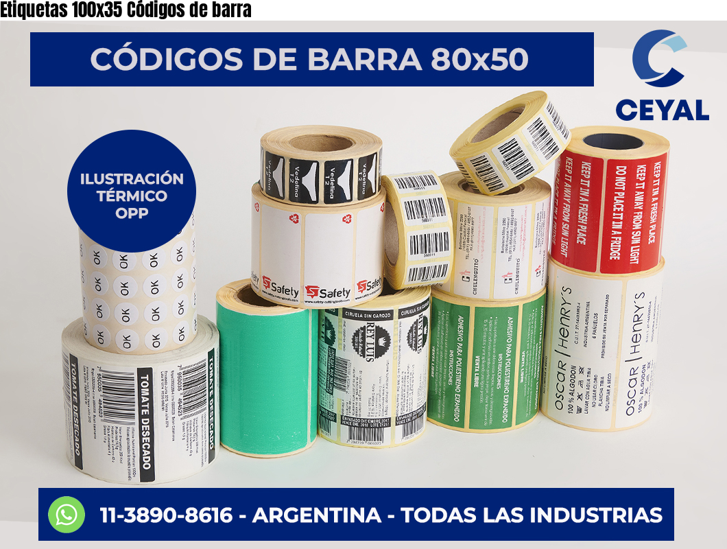 Etiquetas 100×35 Códigos de barra