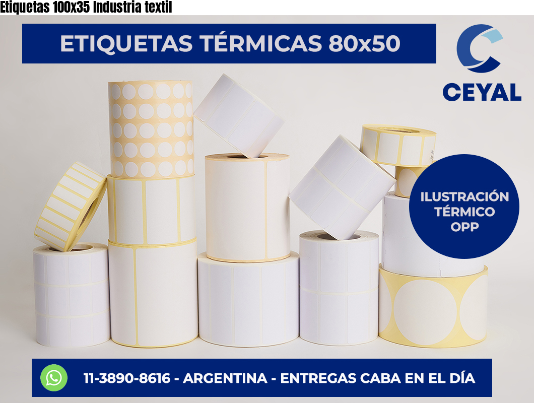 Etiquetas 100x35 Industria textil