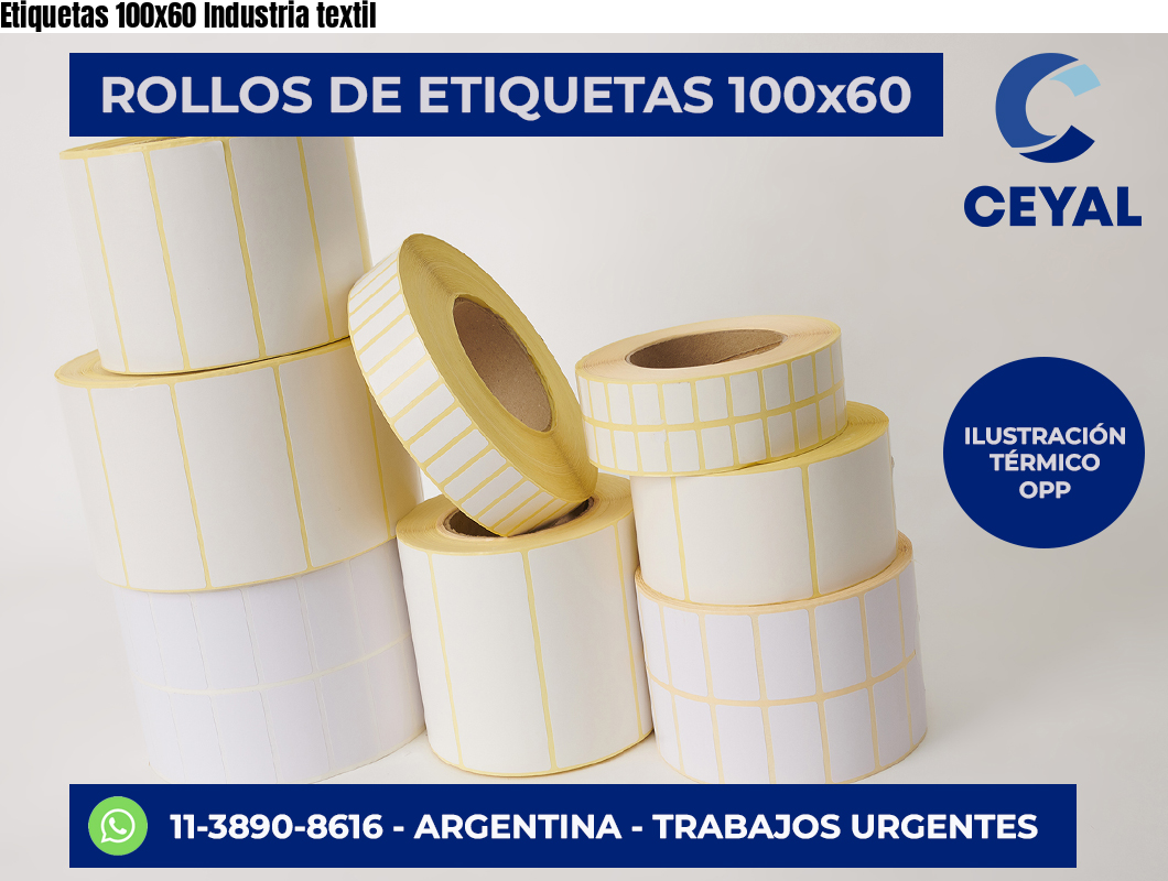 Etiquetas 100×60 Industria textil