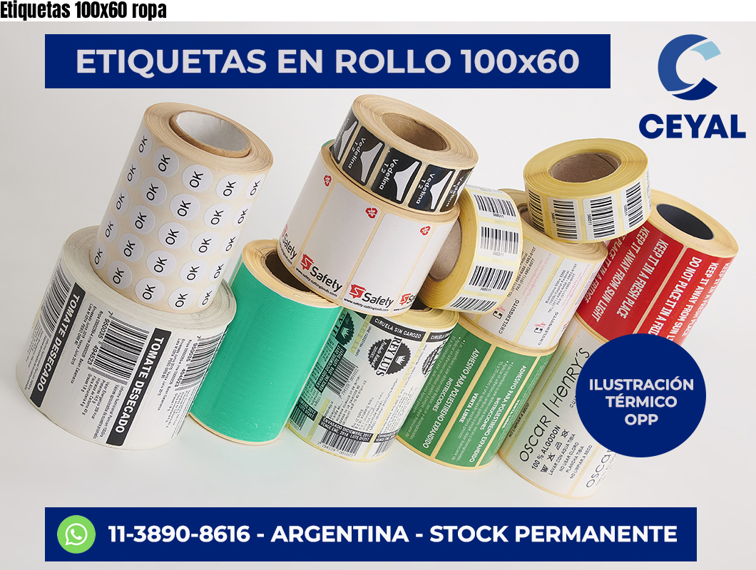 Etiquetas 100×60 ropa