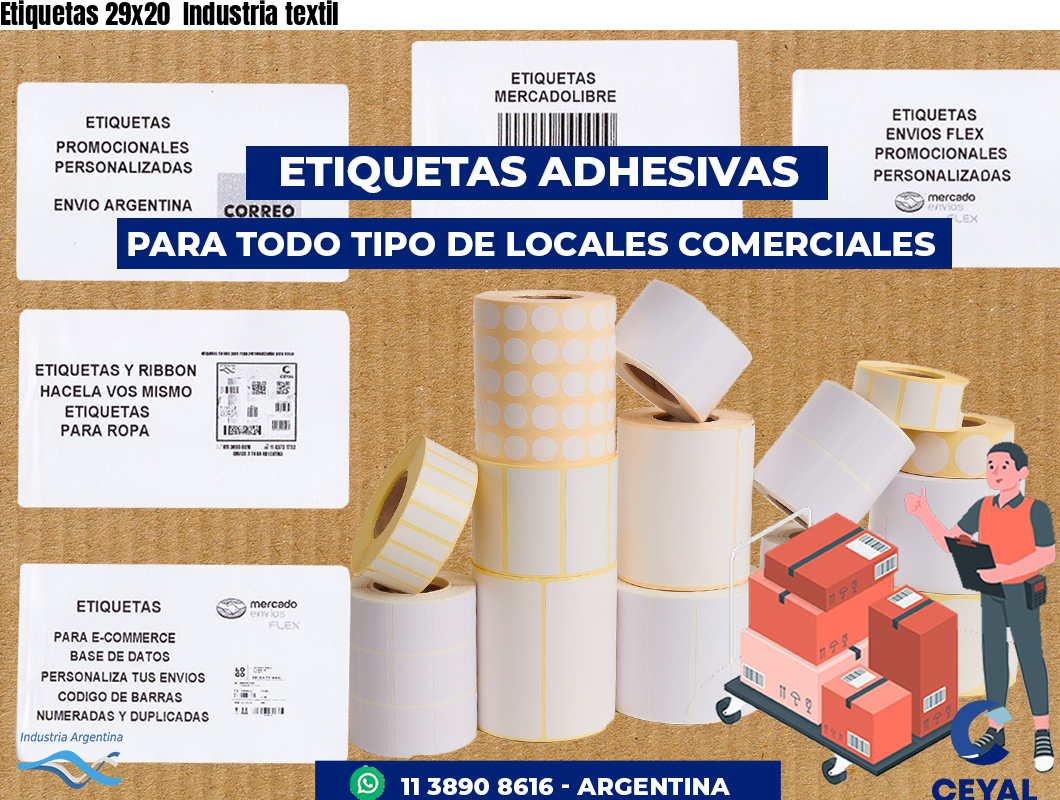 Etiquetas 29x20  Industria textil