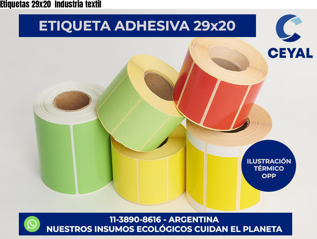 Etiquetas 29×20  Industria textil