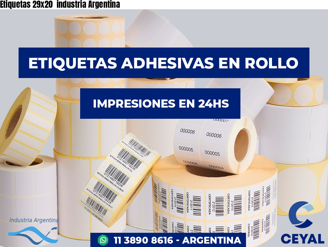 Etiquetas 29x20  industria Argentina