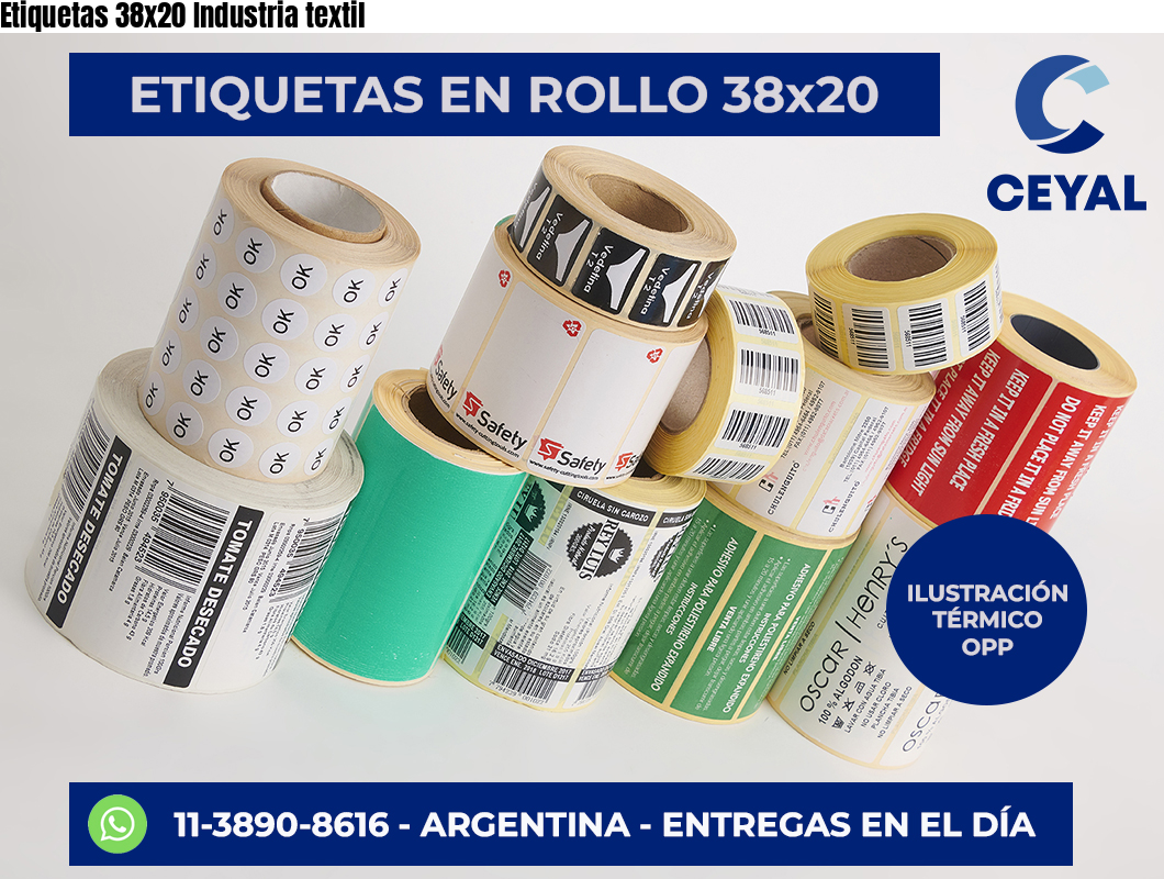 Etiquetas 38x20 Industria textil