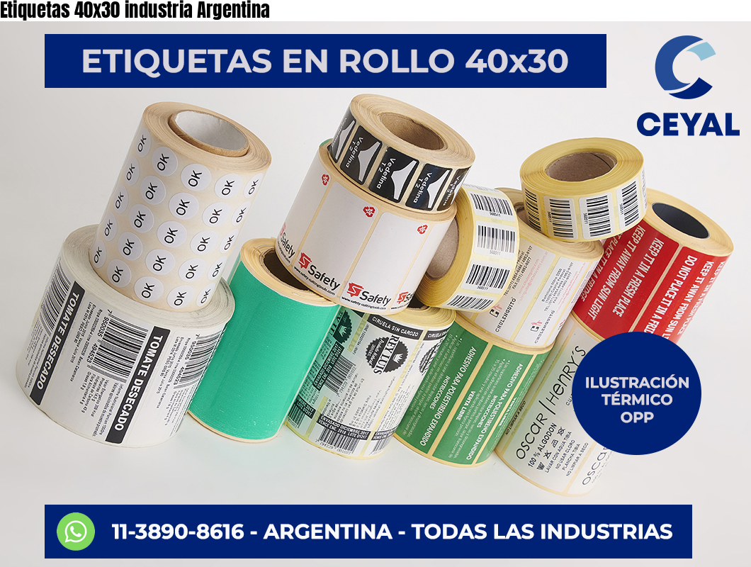 Etiquetas 40x30 industria Argentina