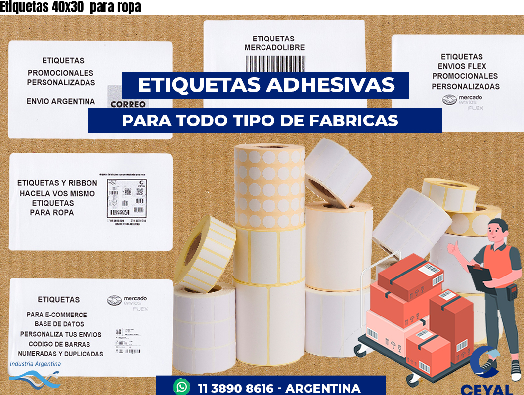 Etiquetas 40x30  para ropa