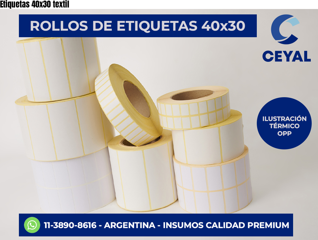 Etiquetas 40x30 textil