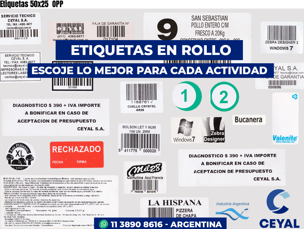 Etiquetas 50x25  OPP