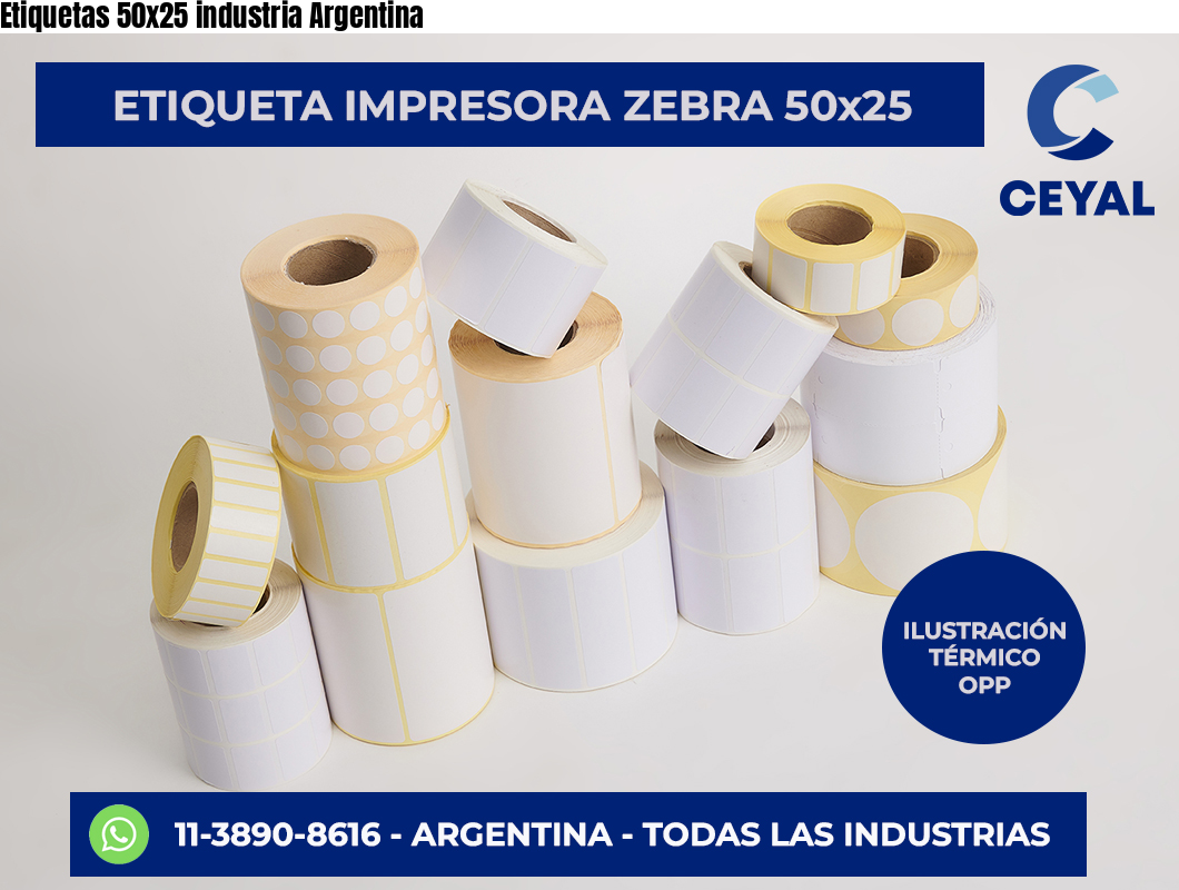 Etiquetas 50×25 industria Argentina