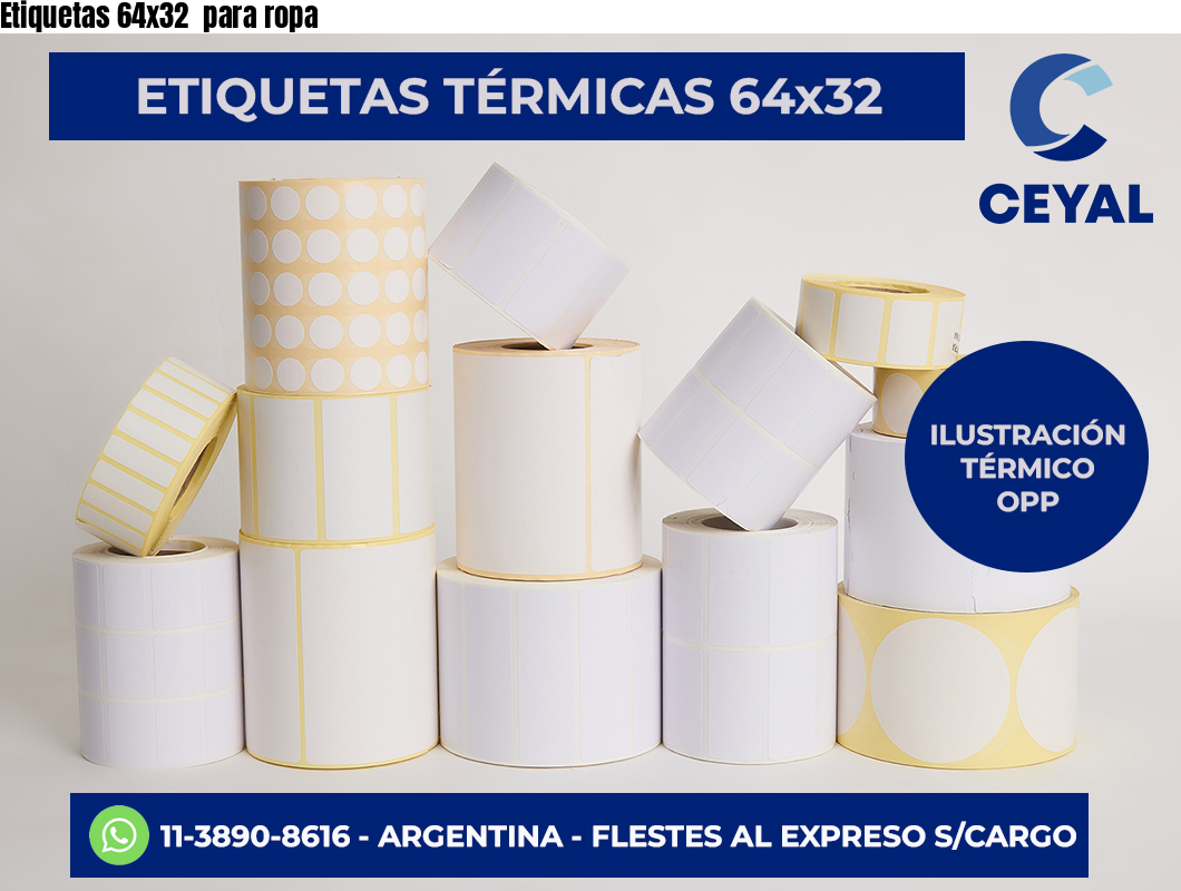 Etiquetas 64×32  para ropa