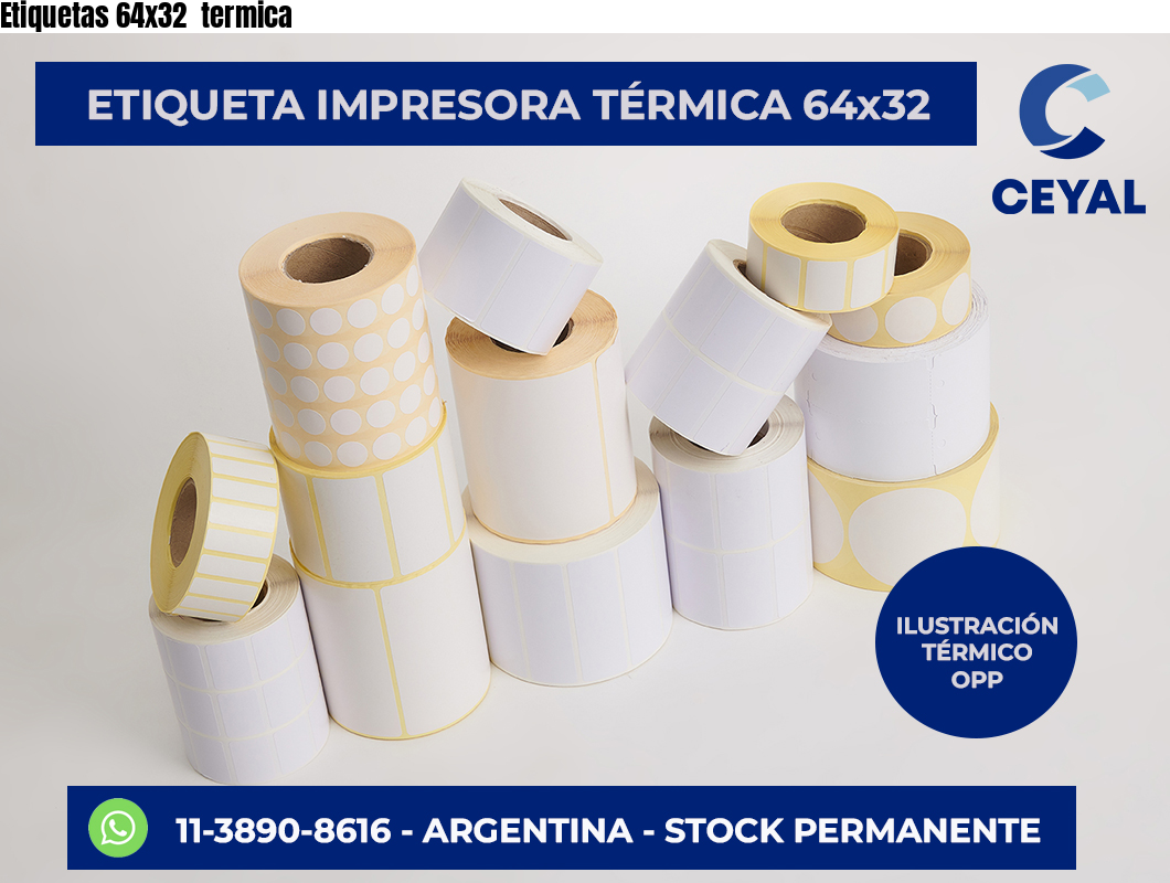 Etiquetas 64×32  termica