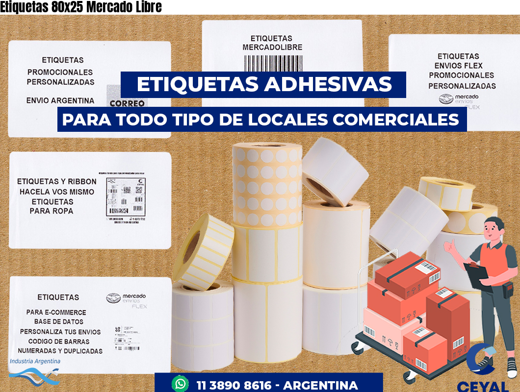 Etiquetas 80x25 Mercado Libre