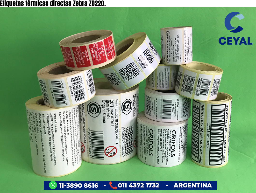 Etiquetas térmicas directas Zebra ZD220.