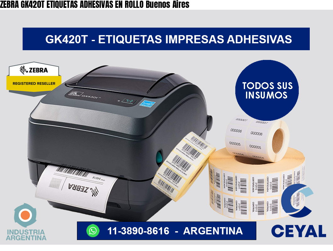 ZEBRA GK420T ETIQUETAS ADHESIVAS EN ROLLO Buenos Aires