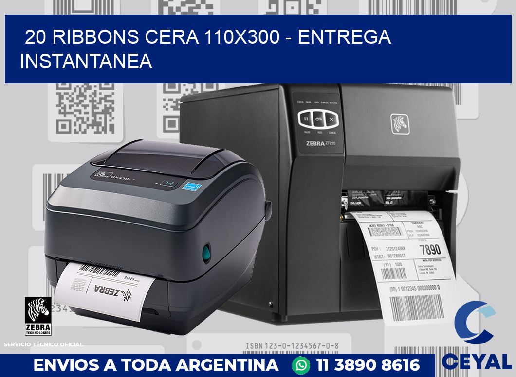 20 Ribbons cera 110x300 - entrega instantanea