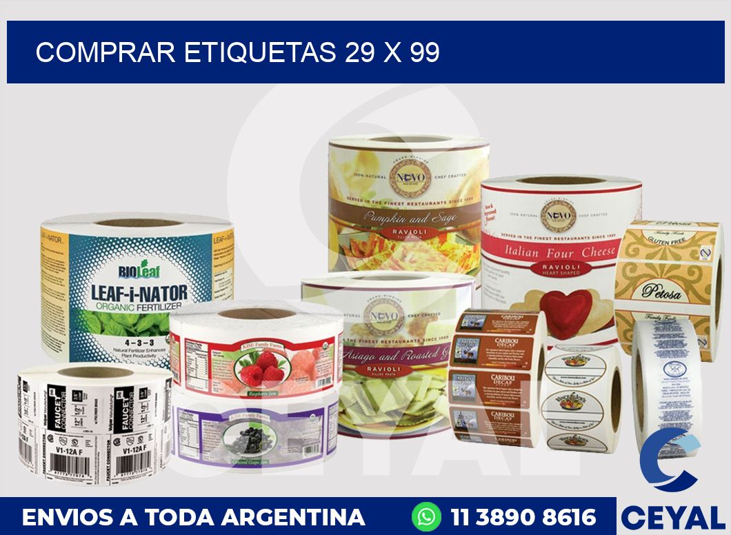 Comprar etiquetas 29 x 99