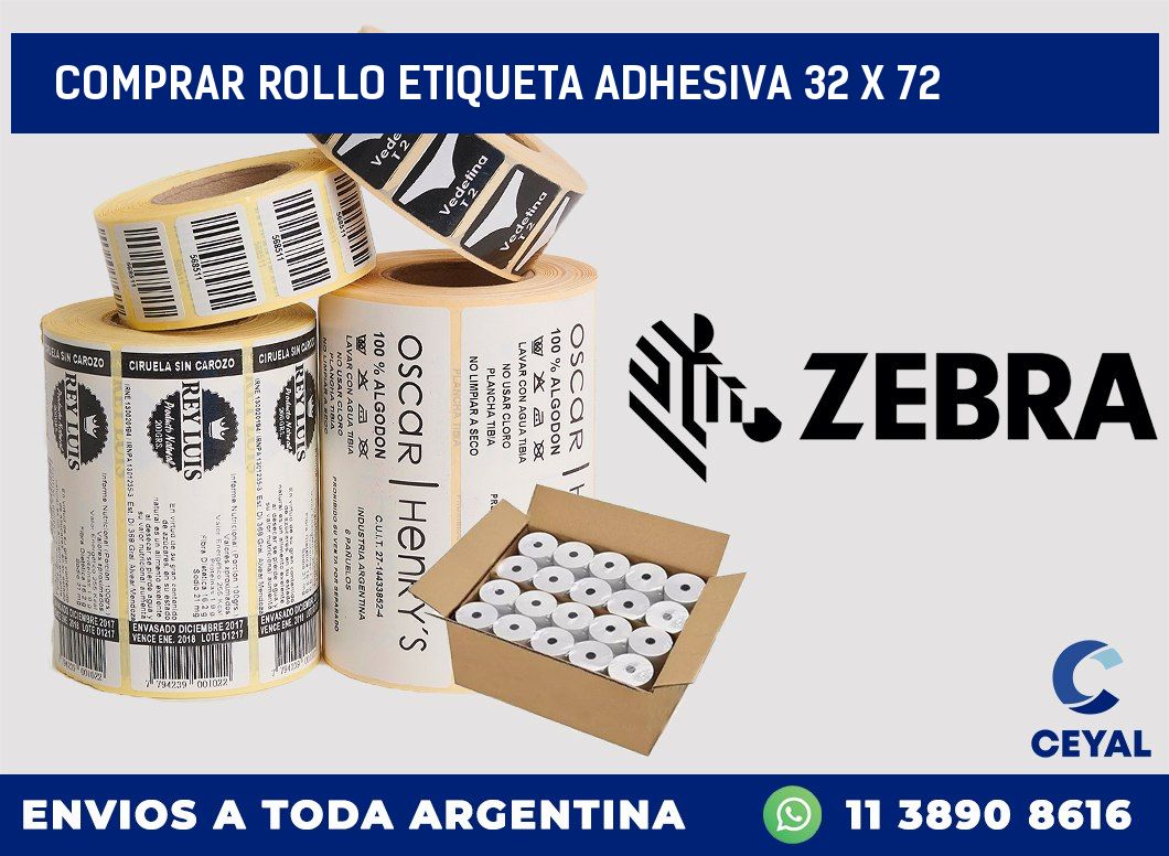 Comprar rollo etiqueta adhesiva 32 x 72