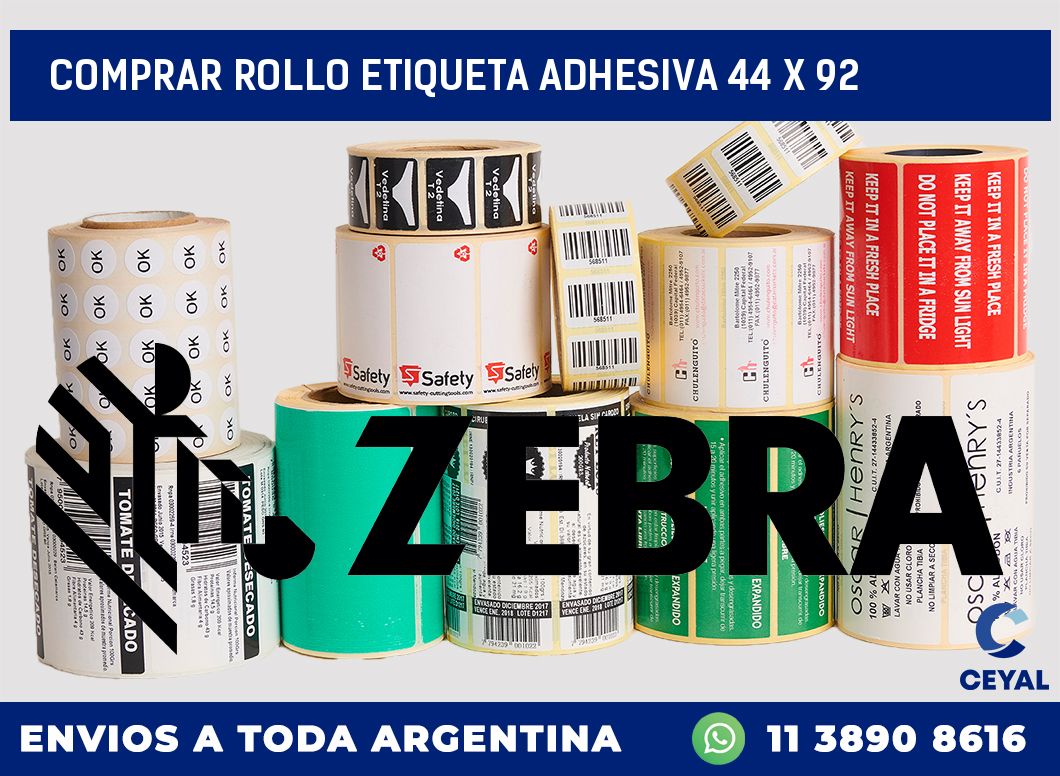 Comprar rollo etiqueta adhesiva 44 x 92