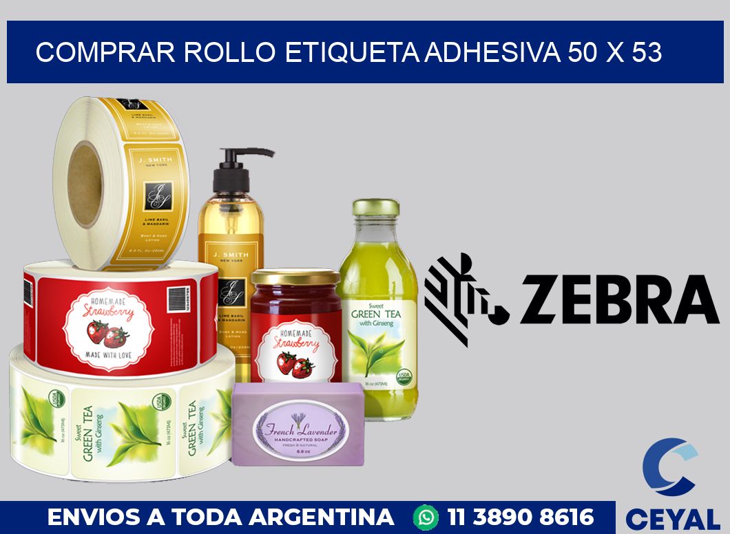 Comprar rollo etiqueta adhesiva 50 x 53