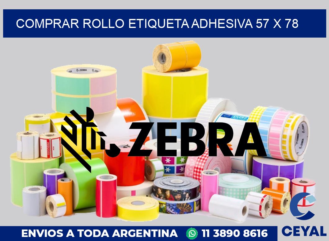 Comprar rollo etiqueta adhesiva 57 x 78