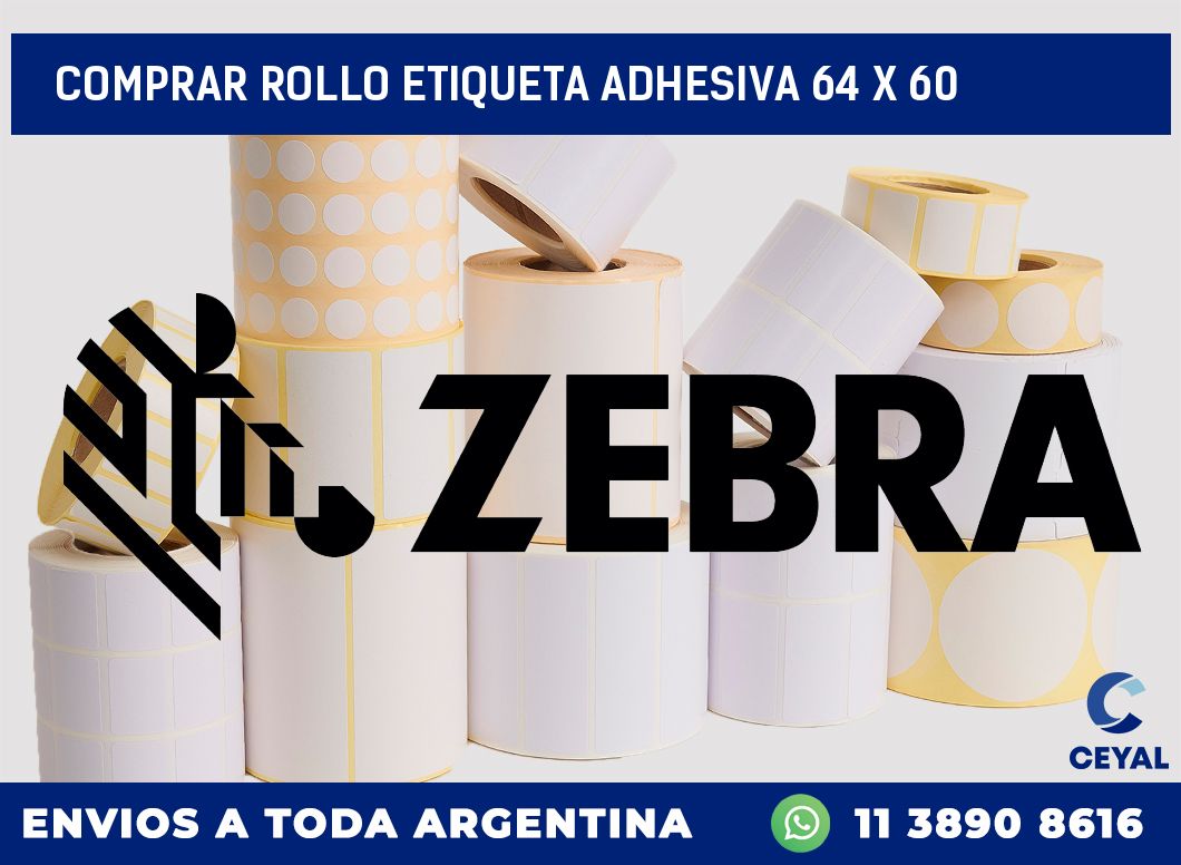 Comprar rollo etiqueta adhesiva 64 x 60