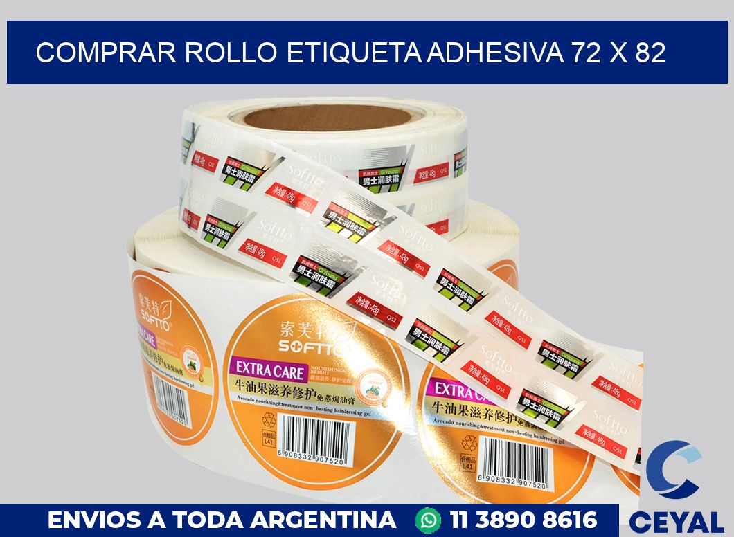 Comprar rollo etiqueta adhesiva 72 x 82