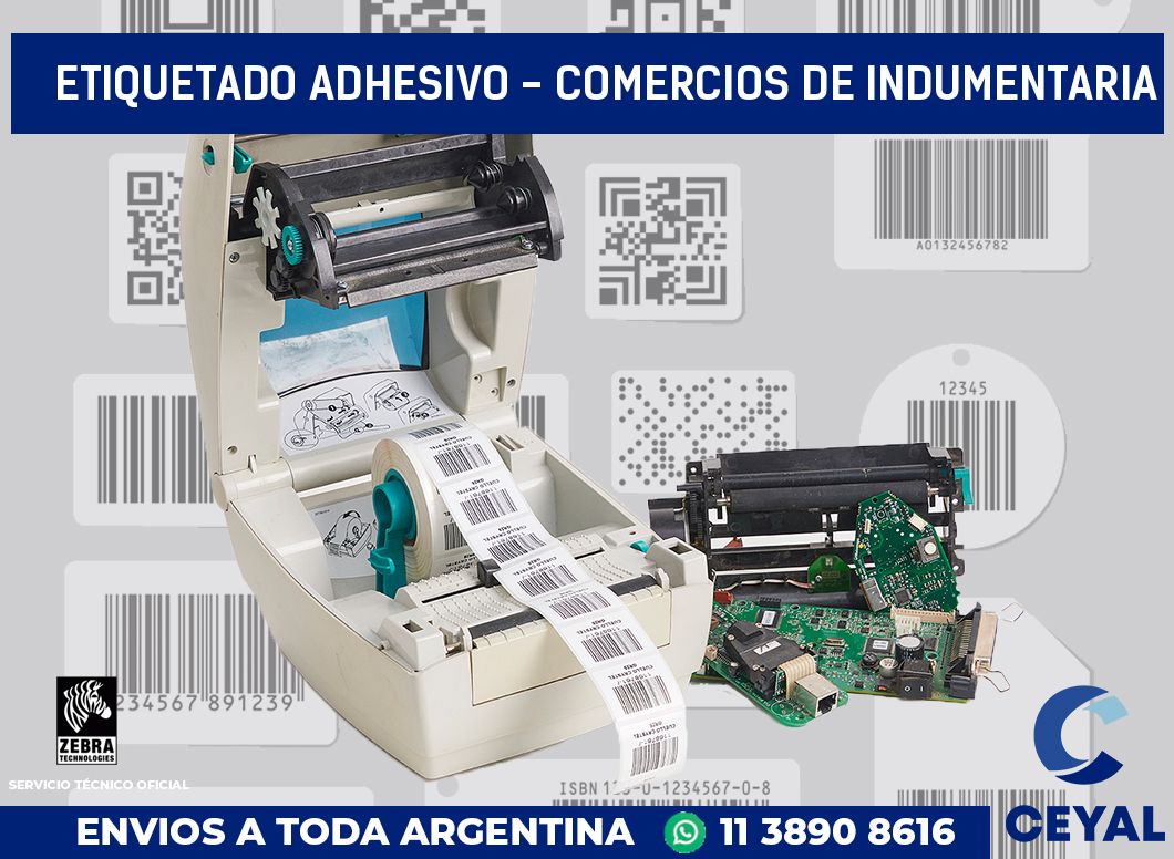 Etiquetado adhesivo - Comercios de indumentaria