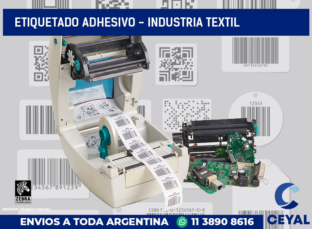 Etiquetado adhesivo - Industria textil