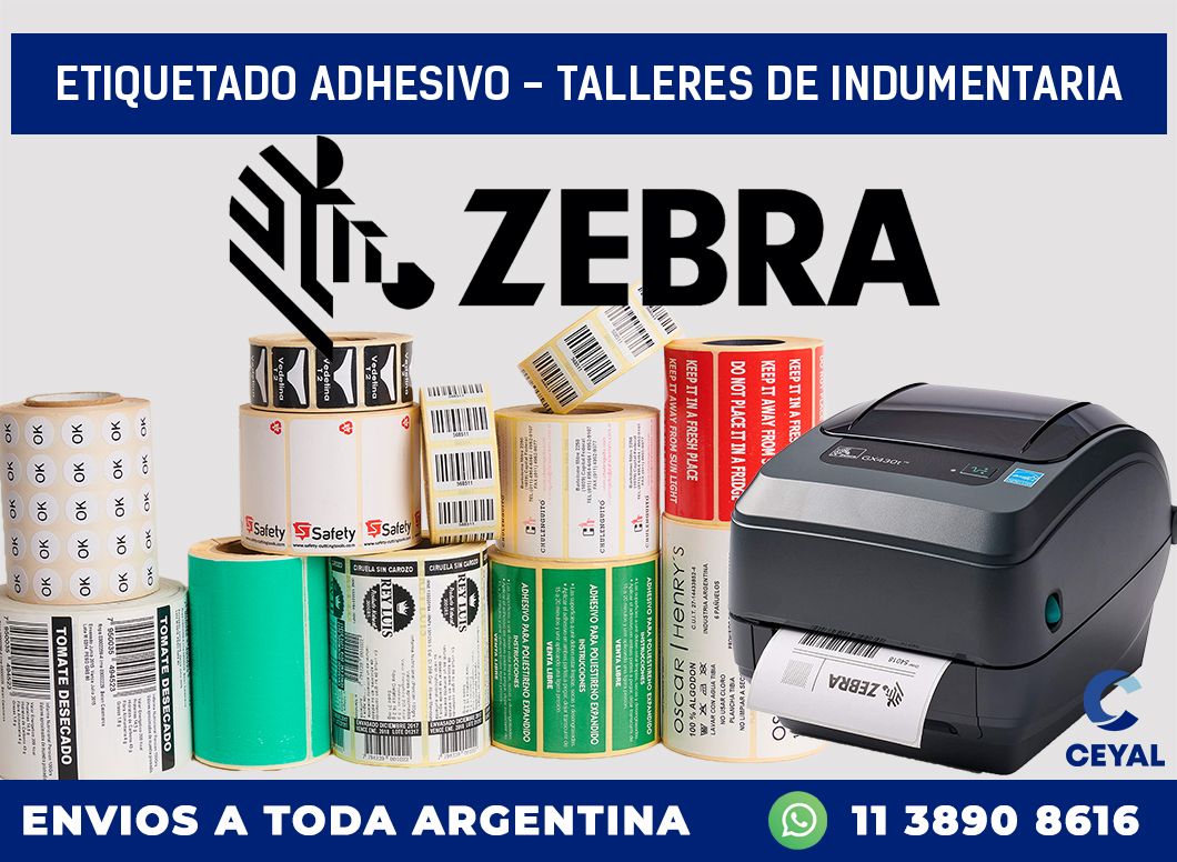 Etiquetado adhesivo - Talleres de indumentaria