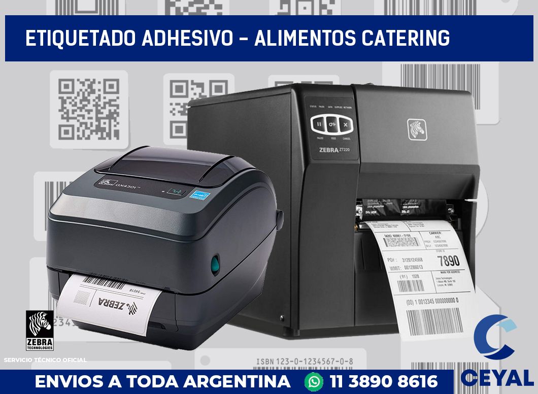 Etiquetado adhesivo - alimentos catering