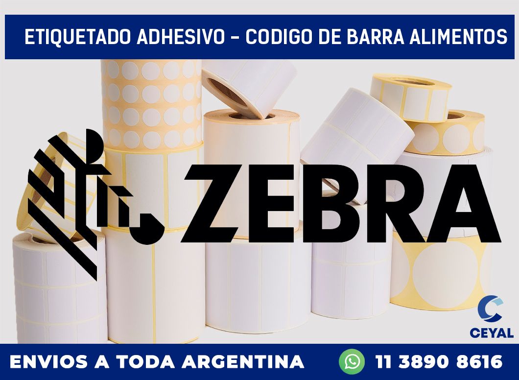 Etiquetado adhesivo - codigo de barra alimentos