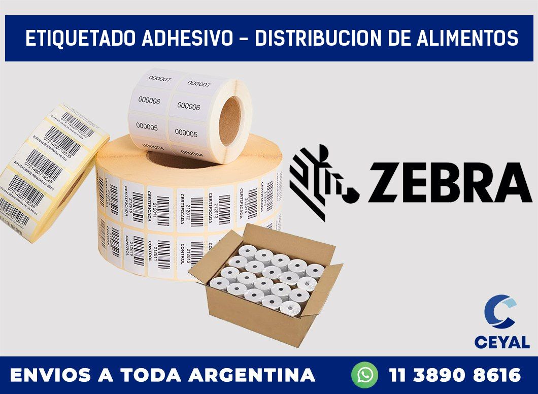 Etiquetado adhesivo - distribucion de alimentos