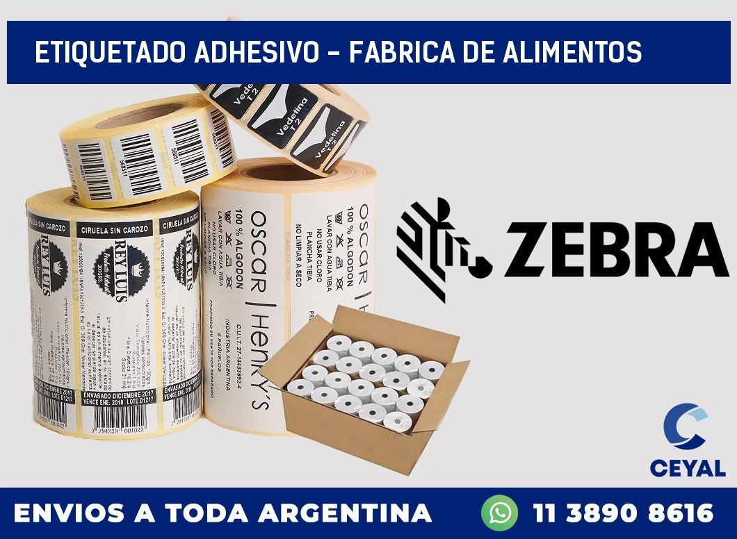 Etiquetado adhesivo - fabrica de alimentos